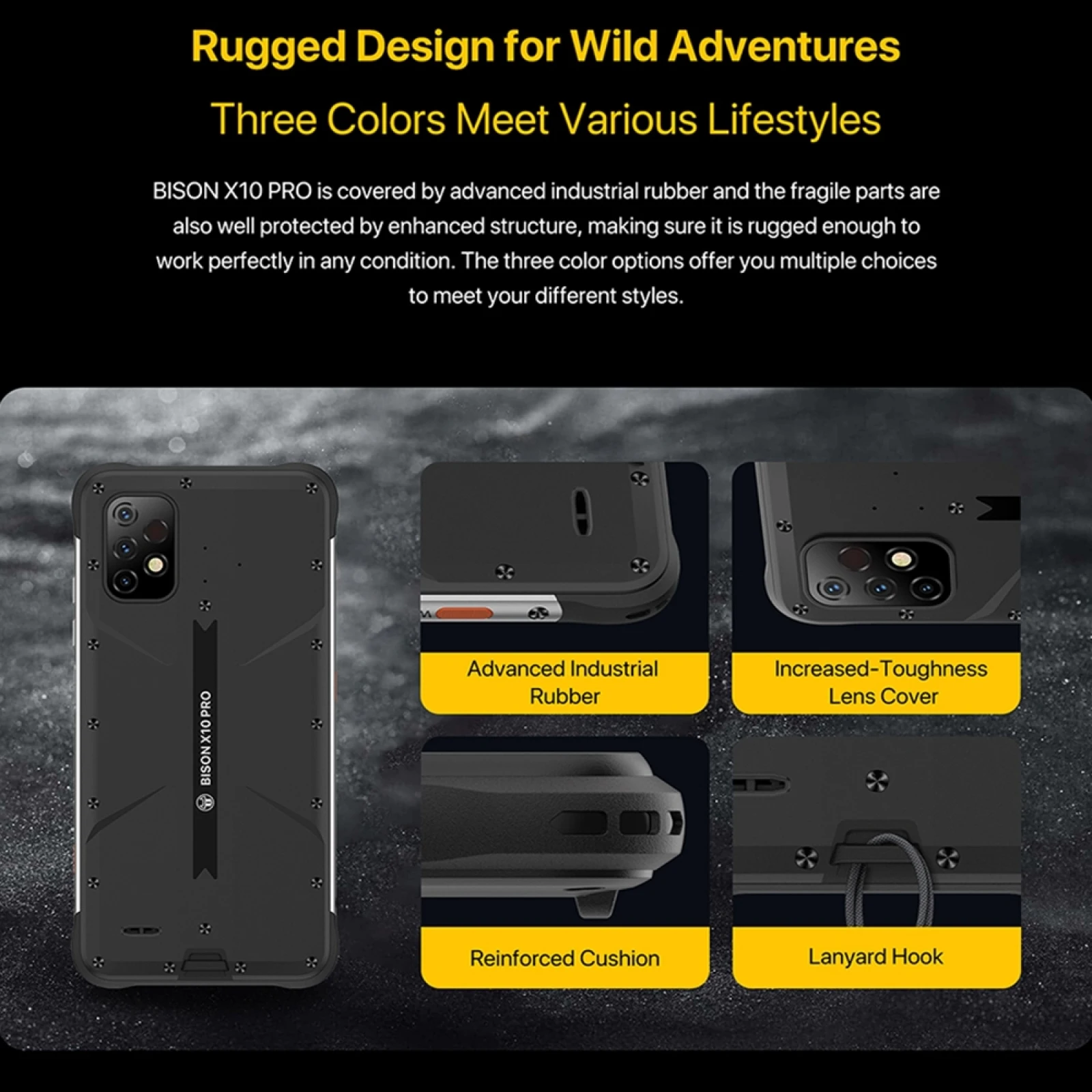 Смартфон UMIDIGI BISON X10 Pro упрочненный IP68 64 ГБ/128 ГБ Helio P60 NFC тройная камера 20 МП сотовый
