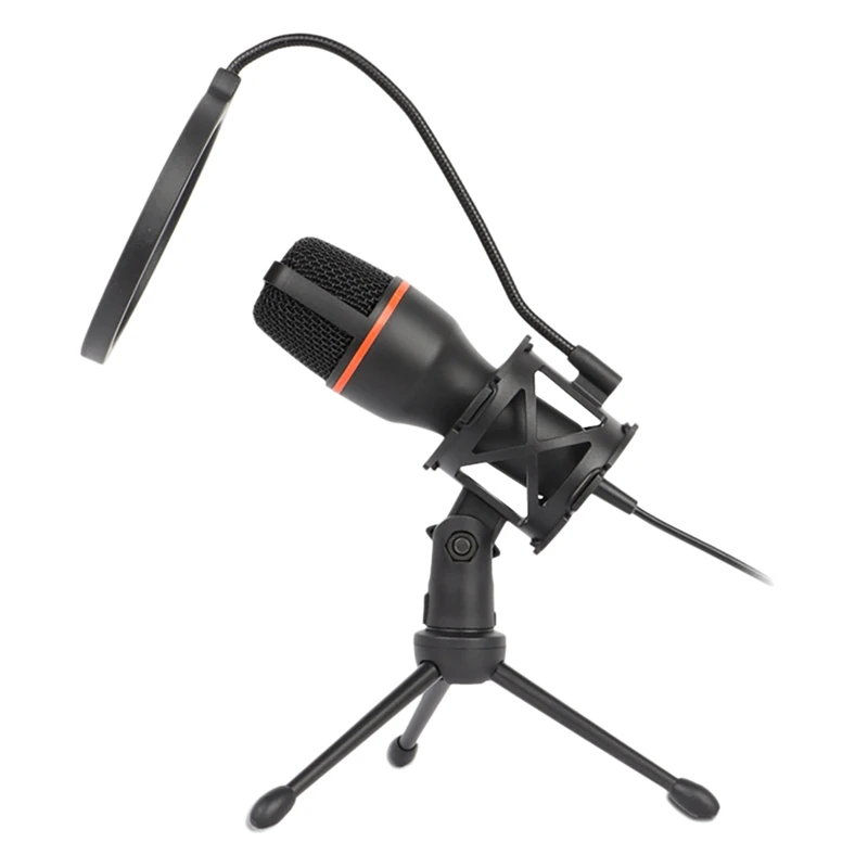 

USB Microphone With Tripod Stand And Filter PC Microphone For Karaoke Recording Online Chat Games Podcasting