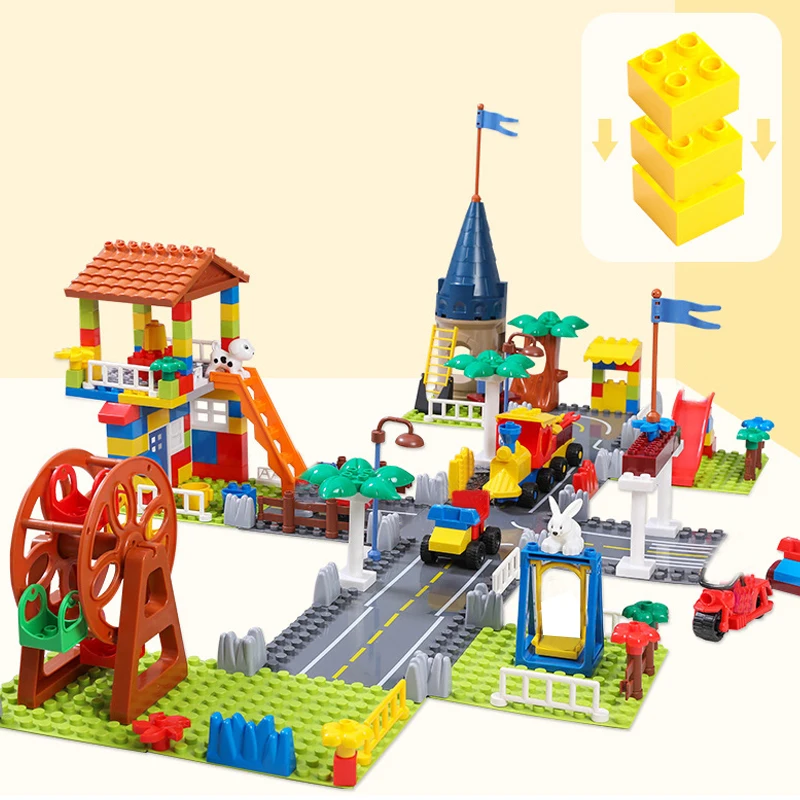 QWZ новые большие частицы блоки рай вилла город дом замок строительные кирпичная