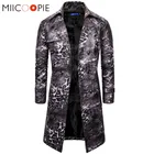 Тренч в стиле стимпанк, длинное пальто, мужское повседневное двубортное приталенное пальто с леопардовым принтом, мужские зимние куртки и пальто, верхняя одежда