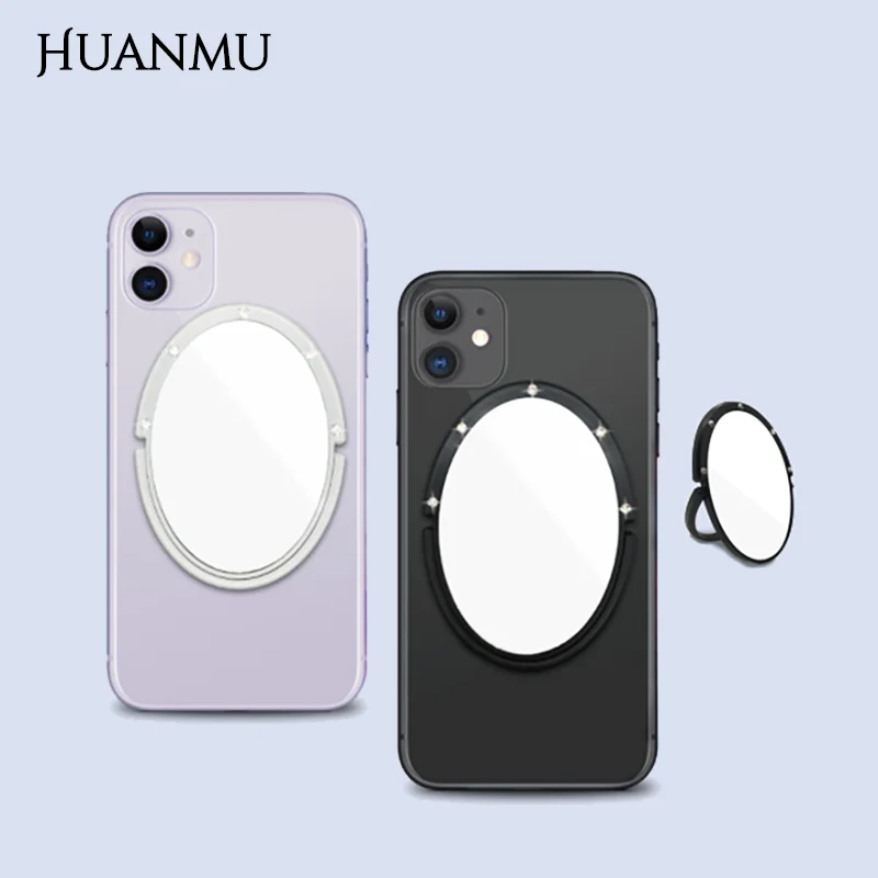 

Mirror Finger Ring Stand Multifunctional Mobile Phone Holder Exquisite Single-Sided Makeup Mirror Phone Accessory Decoration