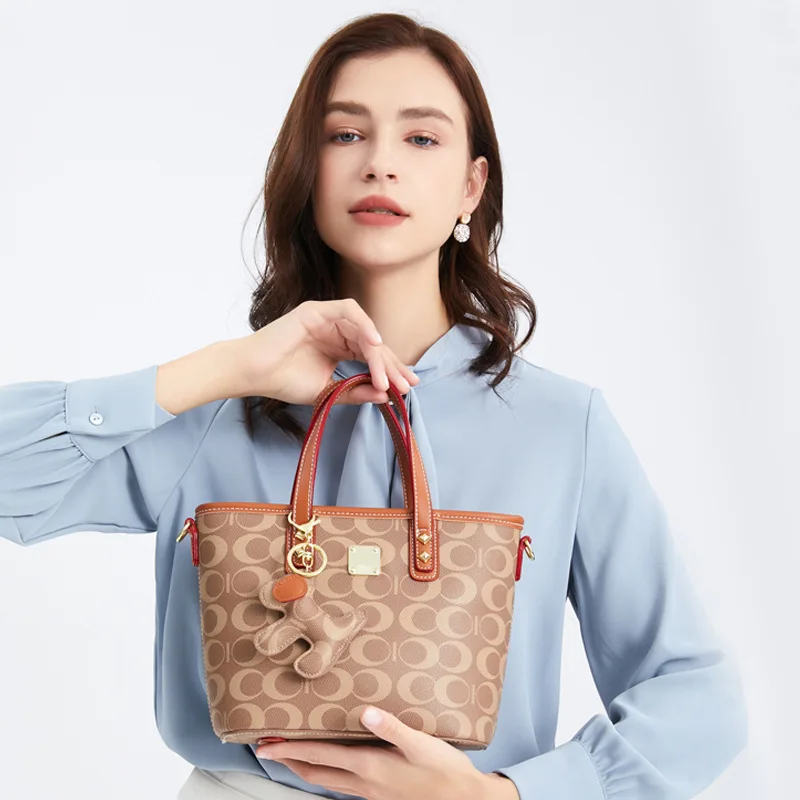 

Handbag women 2021 fashion luxury brand trend bucket bag large capacity old flower single shoulder diagonal straddle Tote Bag