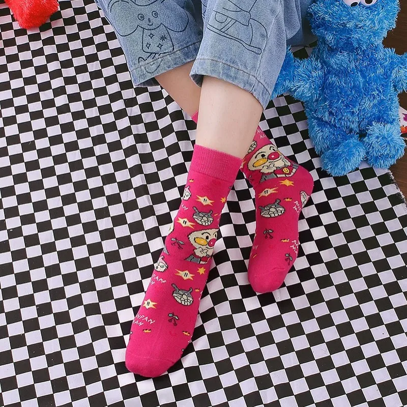 Женские носки с изображением Улица Сезам для косплея из мультфильма розовые