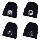 Зимняя теплая шапка с аниме NieR:Automata, вязаная шапка, шапка унисекс, хлопковая шапка с принтом, зимняя вязаная шапка для подростков, шапки-бини, шапка