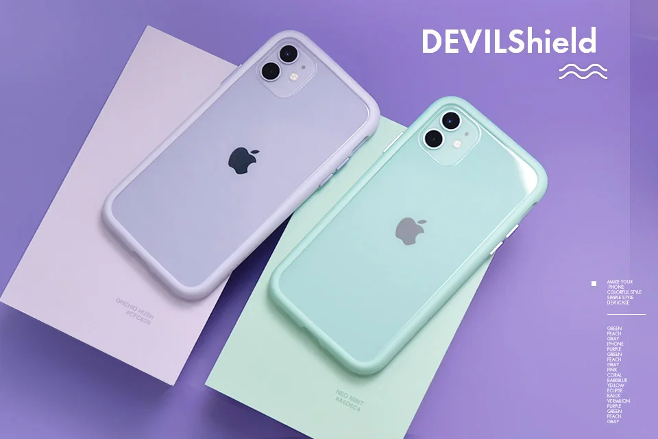 DEVILCASE Devilshield для iPhone 11, iPhone 11 Pro, iPhone 11 Pro Max ТПУ бампер+ задняя прозрачная стеклянная панель