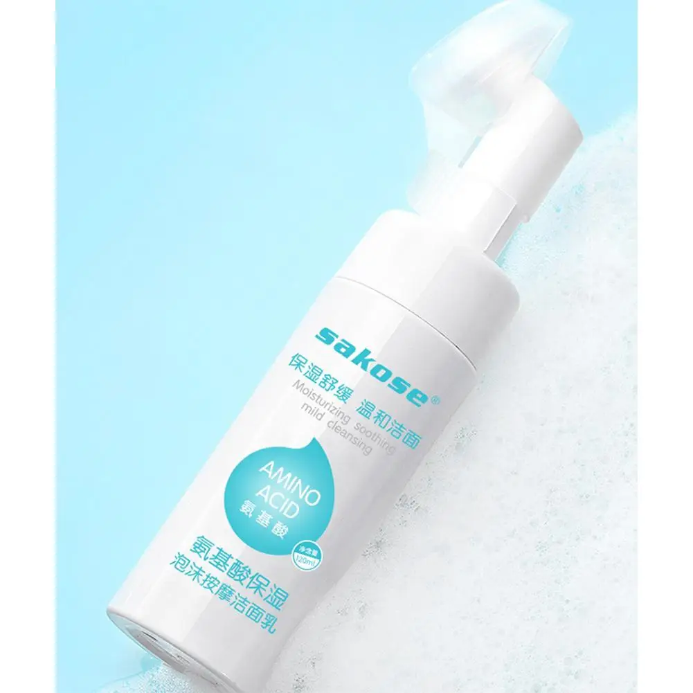 Яркий гламурный Аминокислотный очищающий крем для лица пенка мусс с кистью