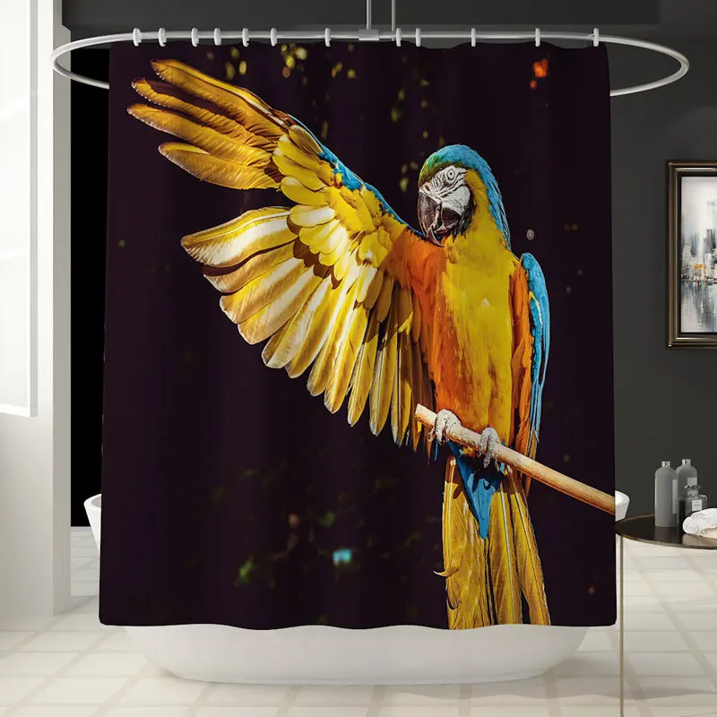 Zeegle 4Pcs Bath Mat Set Waterproof Shower Curtain Anti Slip Toilet Cover Seat Absorbent Pedestal Rug Foot Floor | Дом и сад