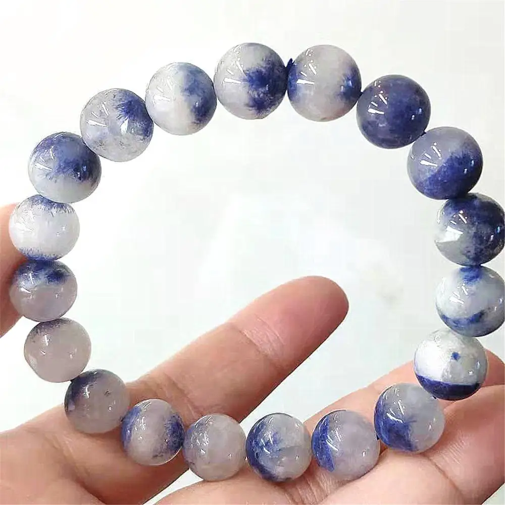 10 мм натуральный синий Дюмортьерит Рутиловый Кварц Круглые Кристальные бусины