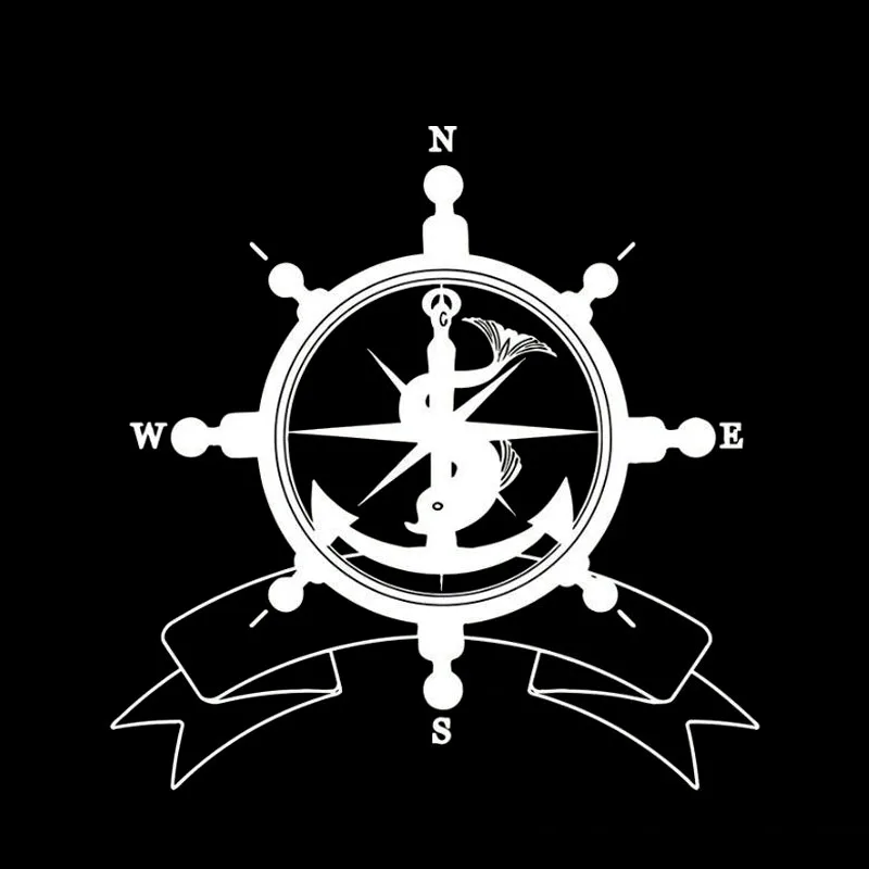 

Car Sticker Motorcycle Sticker NSWE Fashion Rudder Flag Symbol Anchor Compass Travel Viking Sailboat 17.5cm*18cm
