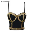 SXTHAEOO высококачественный Женский бюстгальтер-бюстье ручной работы, украшенный бисером, укороченный топ на бретелях, жилет размера плюс