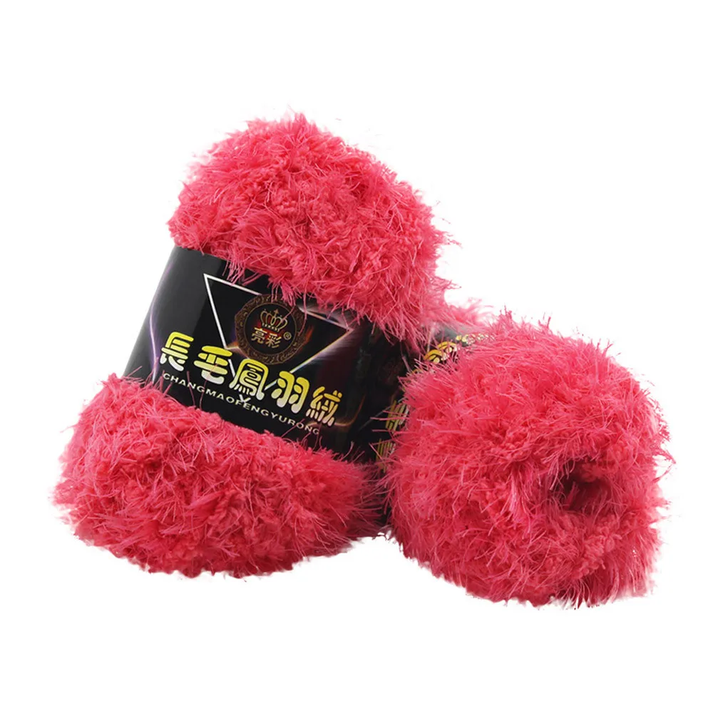 Зимний вязаный вручную разноцветный бархатный шарф шапка крючком коралловый