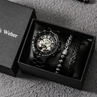 Мужские Оригинальные часы браслет подарочный набор часы из нержавеющей стали для отдыха деловые Роскошные наручные часы с изысканной подарочной коробкой