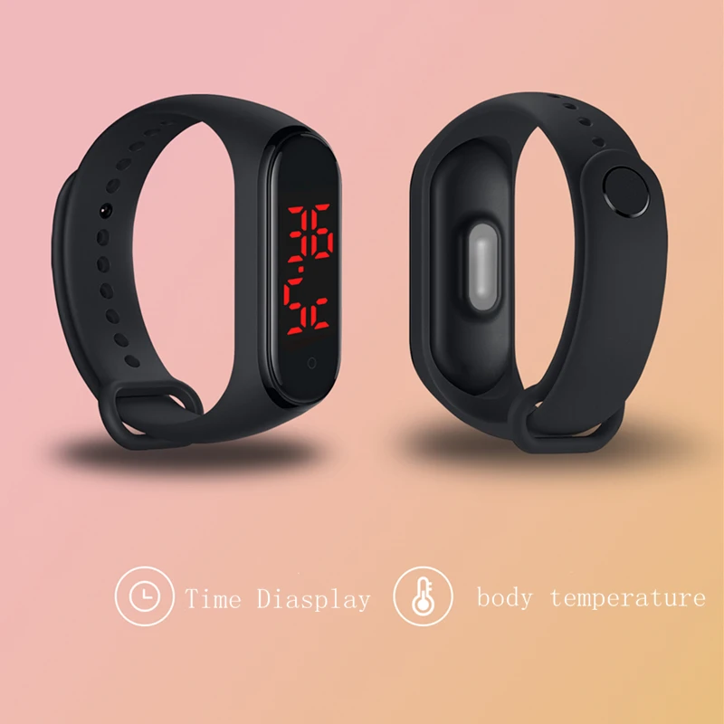 Светодиодный смарт браслет измерение температуры сенсорный экран дисплей