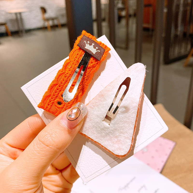 

2PCS/Set New Girls Cute Lace Fabric Geometric Hairpins Sweet Headband Barrettes Hair Clip Fashion Hair Accessories