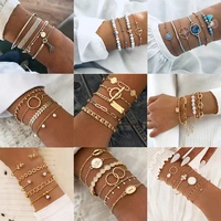 aprilwell boho charm beaded bracelets set for women vintage aesthetic tassel cuff wrist chains jewelry couple gift pulsera mujer