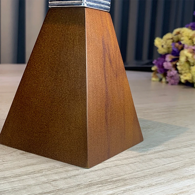 

YB Incense Burner Charcoal Bakhoor Burner Solid wood for Office & Home - Luxurious metal texture Wood colored