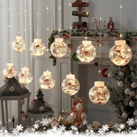 2022 christmas ornaments santa garland led wishing ball curtain light string shop window decor navidad xmas tree fairy lamp 3m