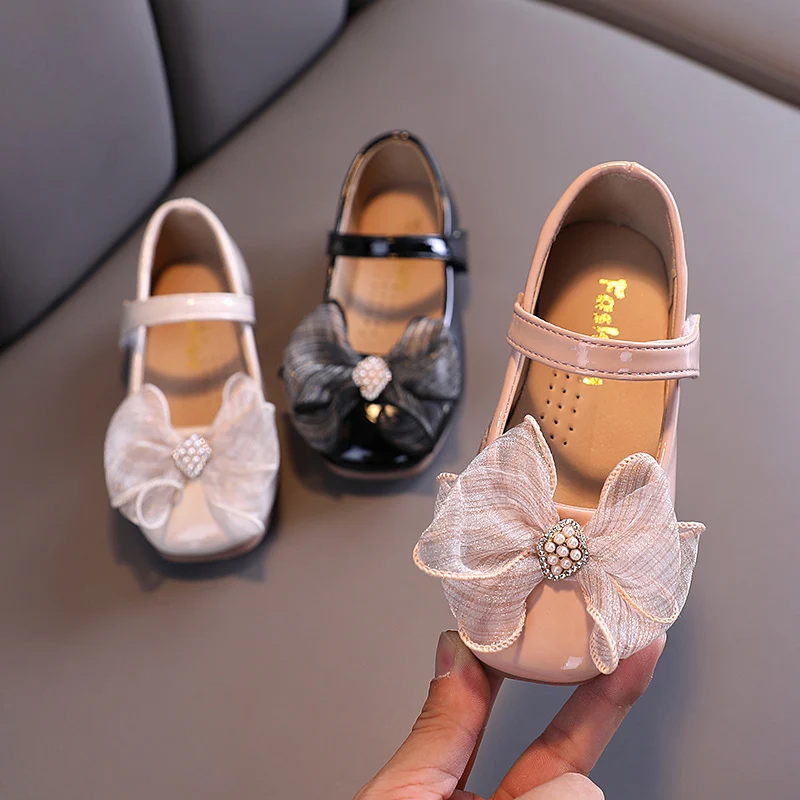 

Toddler Girls Sweet Patent Leather Shoes Spring Bowtie Kids Mary Jane Shoes Pink Princess Shoes for Girls Leather Shoes 3-6Y