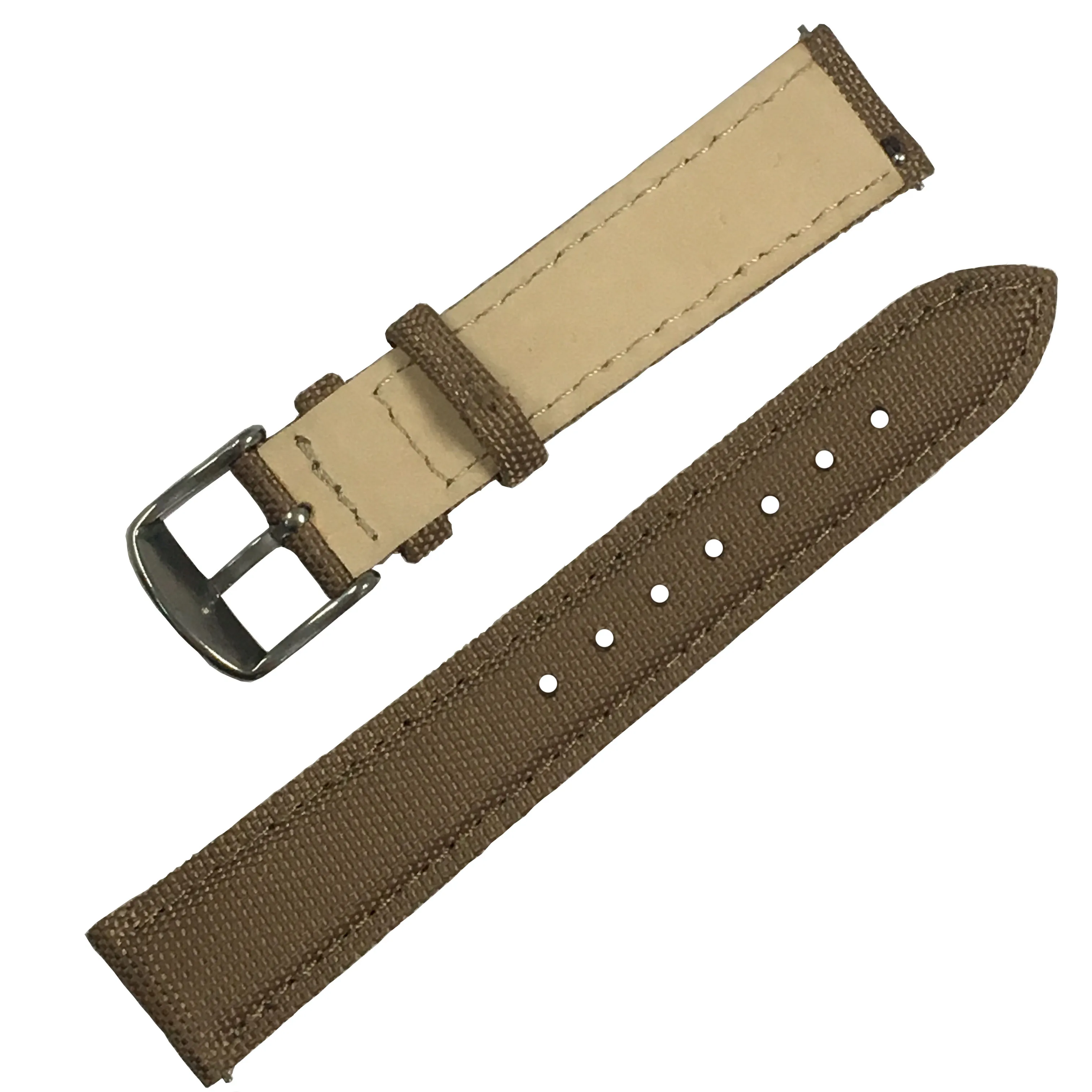 Высококачественный коричневый быстросъемный ремешок для часов из парусиновой