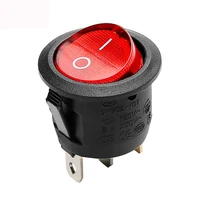 1pcs kcd2 101n plastic round rocker switch led illuminated 2 position 3 pins momentary boat switch 23mm 6a250vac 10a125vac