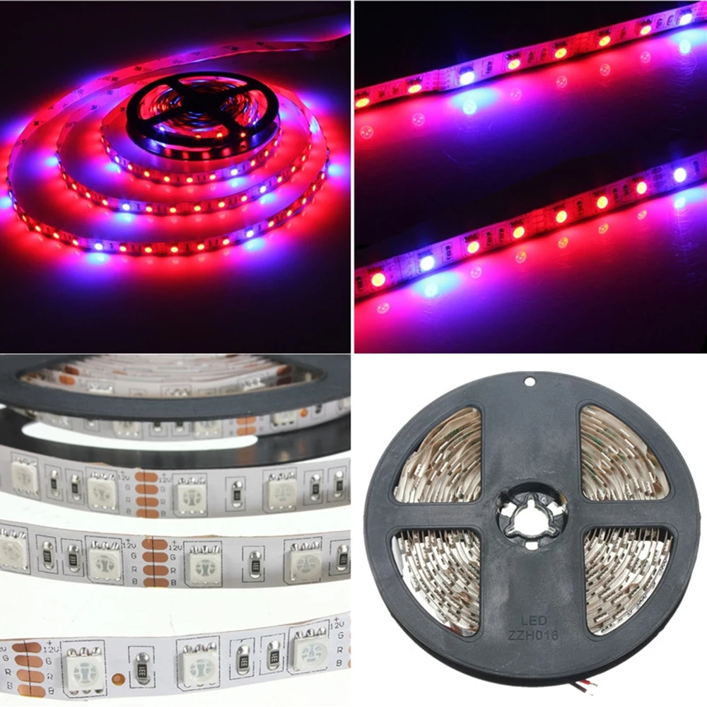 

5M LED Grow Light Strip Full Spectrum UV Lamps for Plants Phyto Flexible Tape with Adapter for Greenhouse Grow Tent Hydroponic