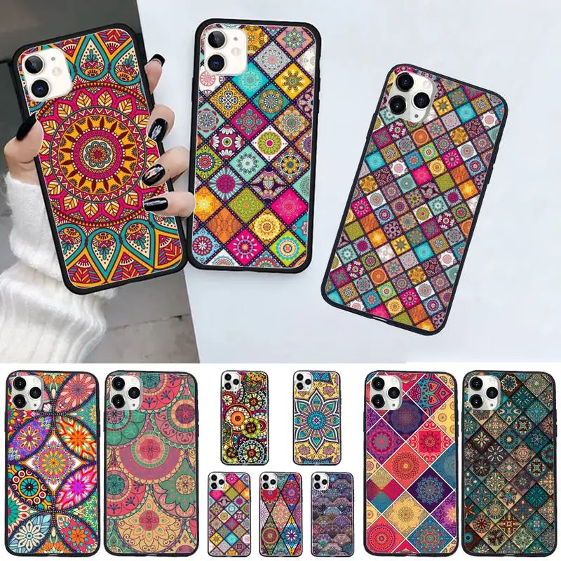 

COLORFUL MANDALA colorful pattern Phone Case For iphone 12 11 13 7 8 6 s plus x xs xr pro max mini shell
