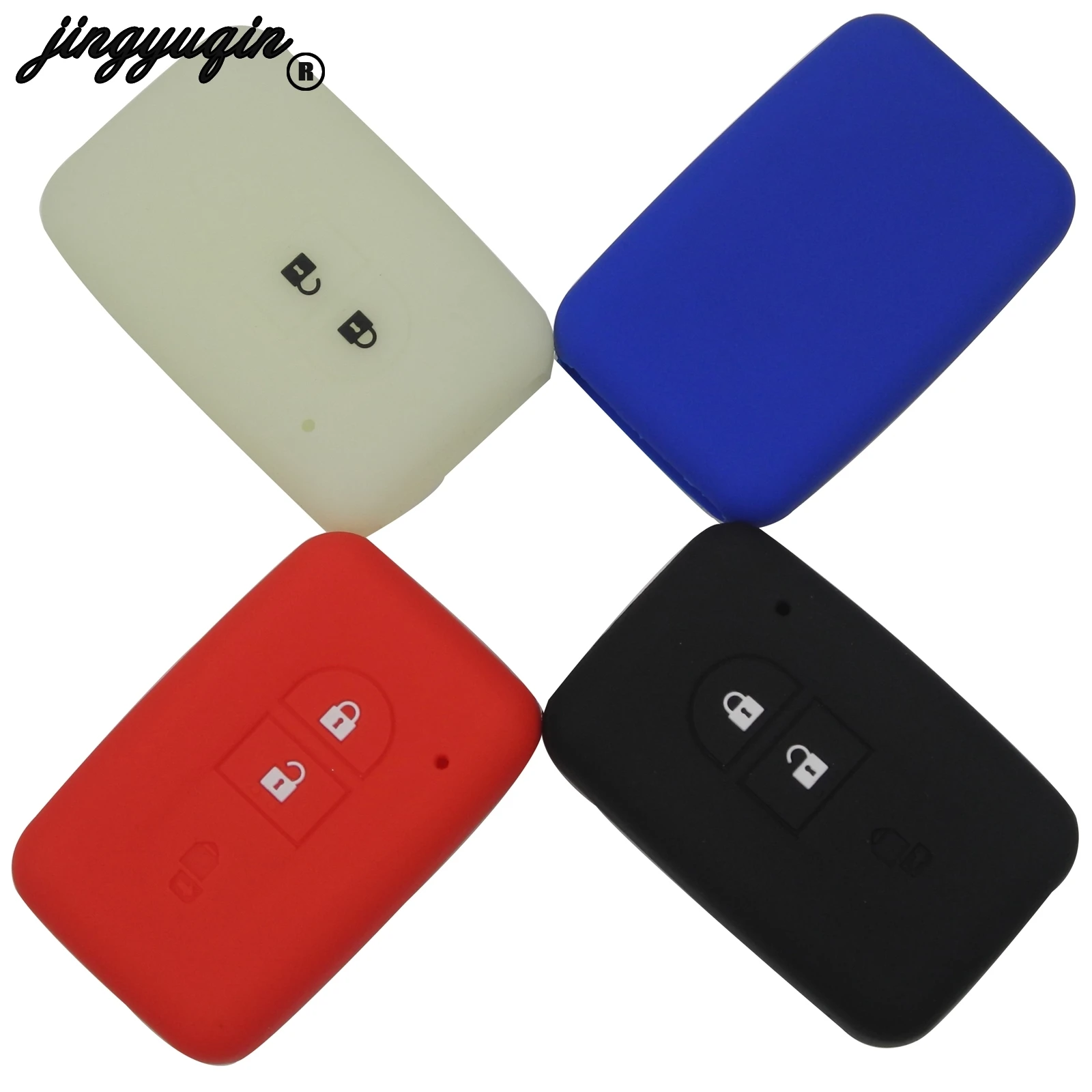 

jingyuqin 2Buttons Silicone Case Remote Car Key Fob Cover For Nissan Micra Xtrail Qashqai Juke Duke Protector Holder
