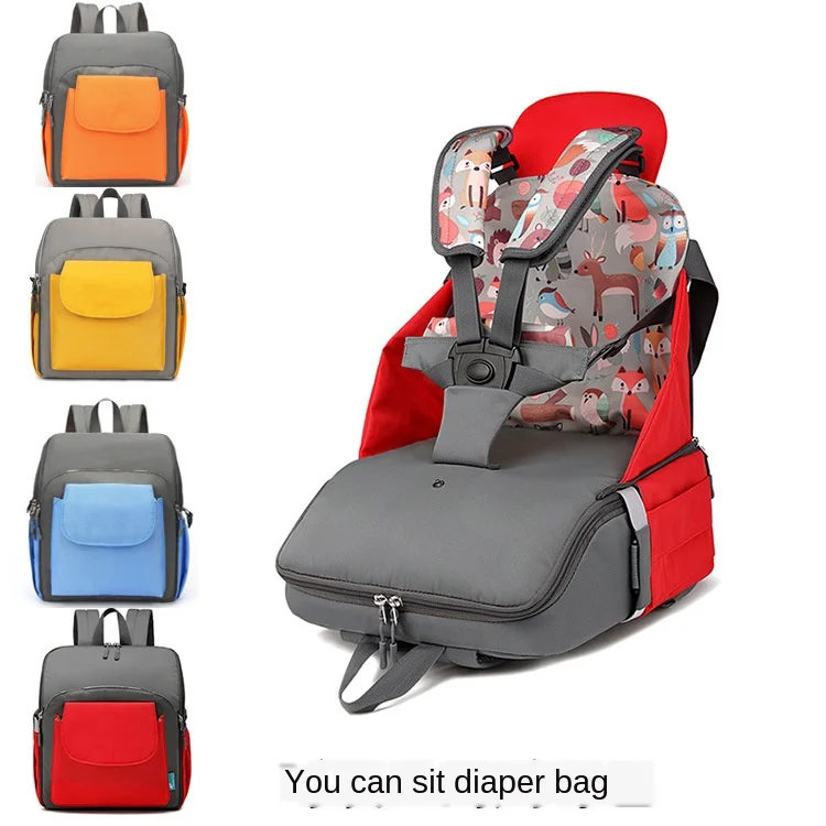 Portable Baby Dining Chair Bag High Folding Seat Multifunctional Mommy Diaper Backpack For Travel | Мать и ребенок
