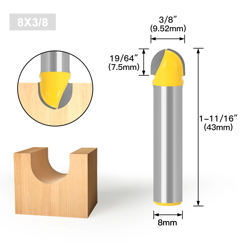 

Фрезы RCT 8 дюймов с двойной кромкой для дерева