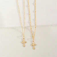 cross pendants necklace 14k gold filled cross jewelry gold choker minimalism necklace collier femme kolye boho women necklace