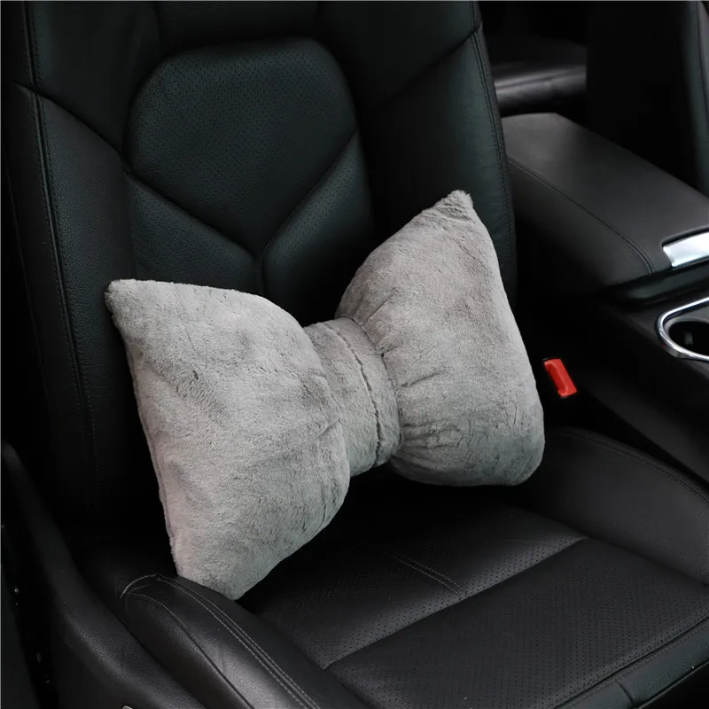 

Car Plush Headrest Lumbar Support Soft Waxy Rabbit Fur Car Pillow Lumbar Support Cushion Comfortable Pillow Car dual-use
