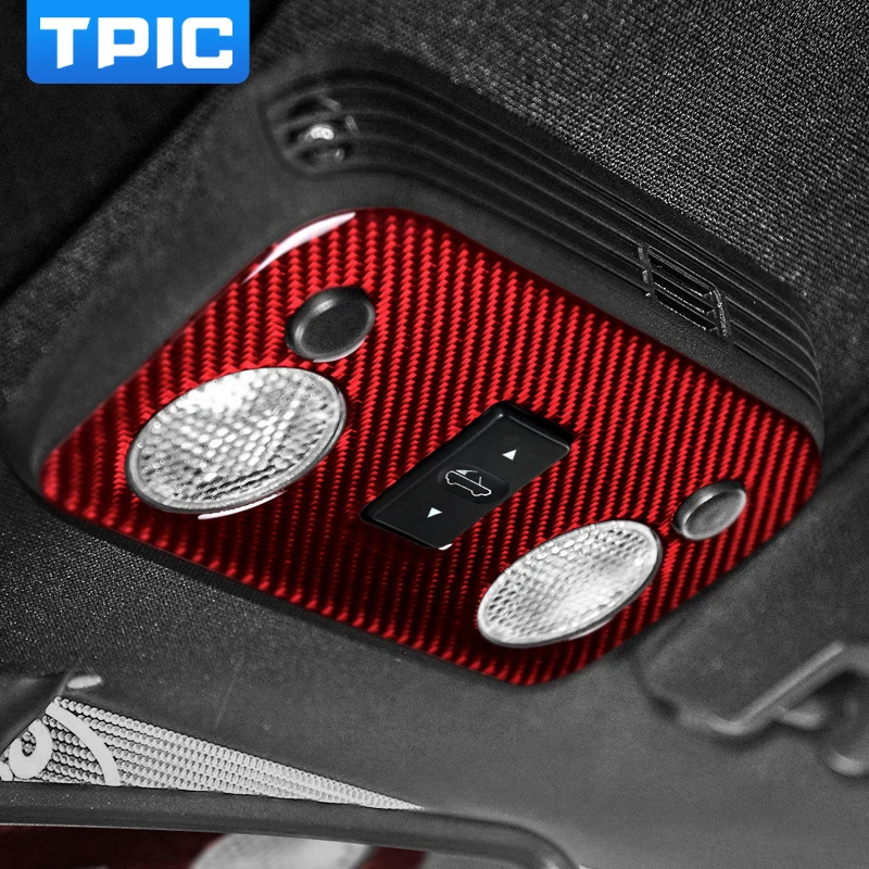 TPIC карбоновое волокно интерьер автомобиля крыша ламсветильник для чтения рамка