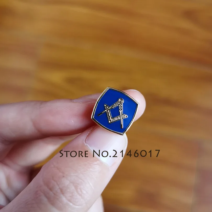 

10pcs Blue Lodge Metal Badges Freemason Masonic Lapel Pin Free Masons Square Compass without G Enamel Custom Pins and Brooches