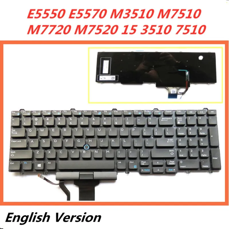 Ноутбук английская клавиатура для ноутбука Dell E5550 E5570 M3510 M7510 M7720 M7520 15 3510 7510 Тетрадь