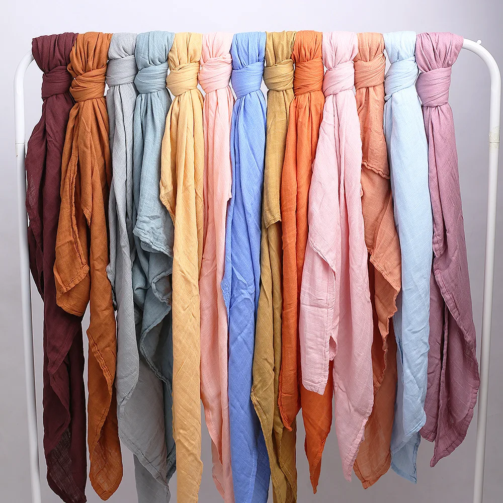 

Muslin Swaddle 60x60cm Baby Blankets 70% Bamboo cotton 30% Cotton Newborn Swaddle Wrap Burp Cloths Towel Pielucha dropshipping