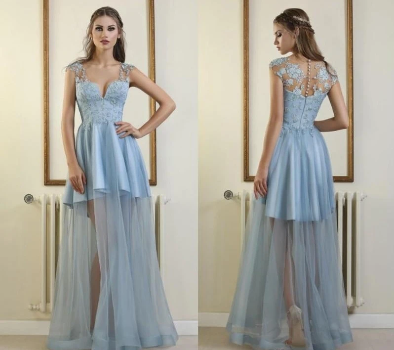 

Платье для выпускного вечера из атласа, с аппликацией и V-образным вырезом