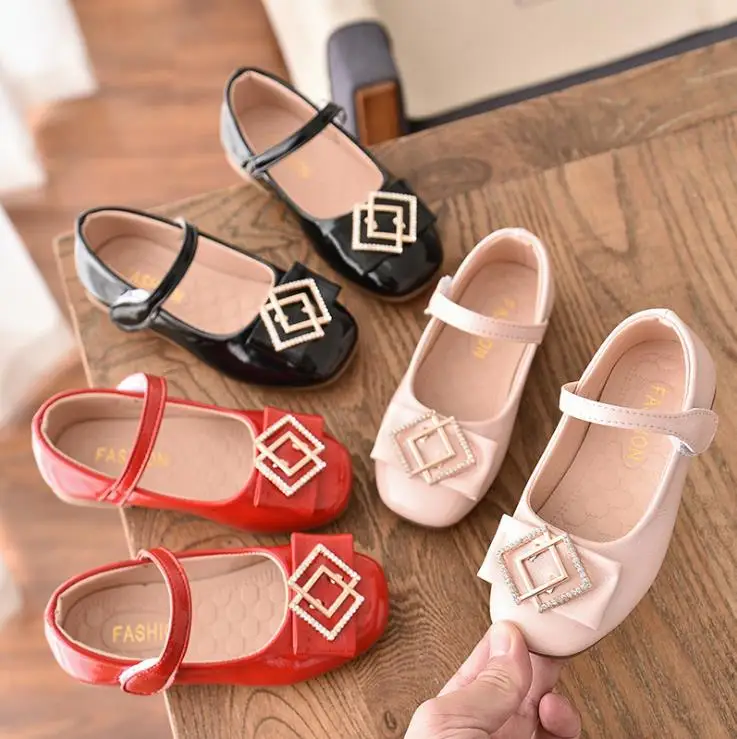 Стразы для девочек обувь на квадратном каблуке повседневная плоской подошве 26 36