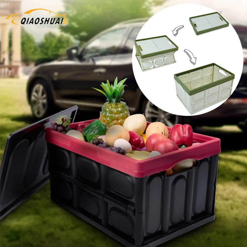 

Автомобильные ящики для хранения с крышкой, складной ящик для хранения, контейнер для фототехники, складные бытовые ящики для дома и кемпин...