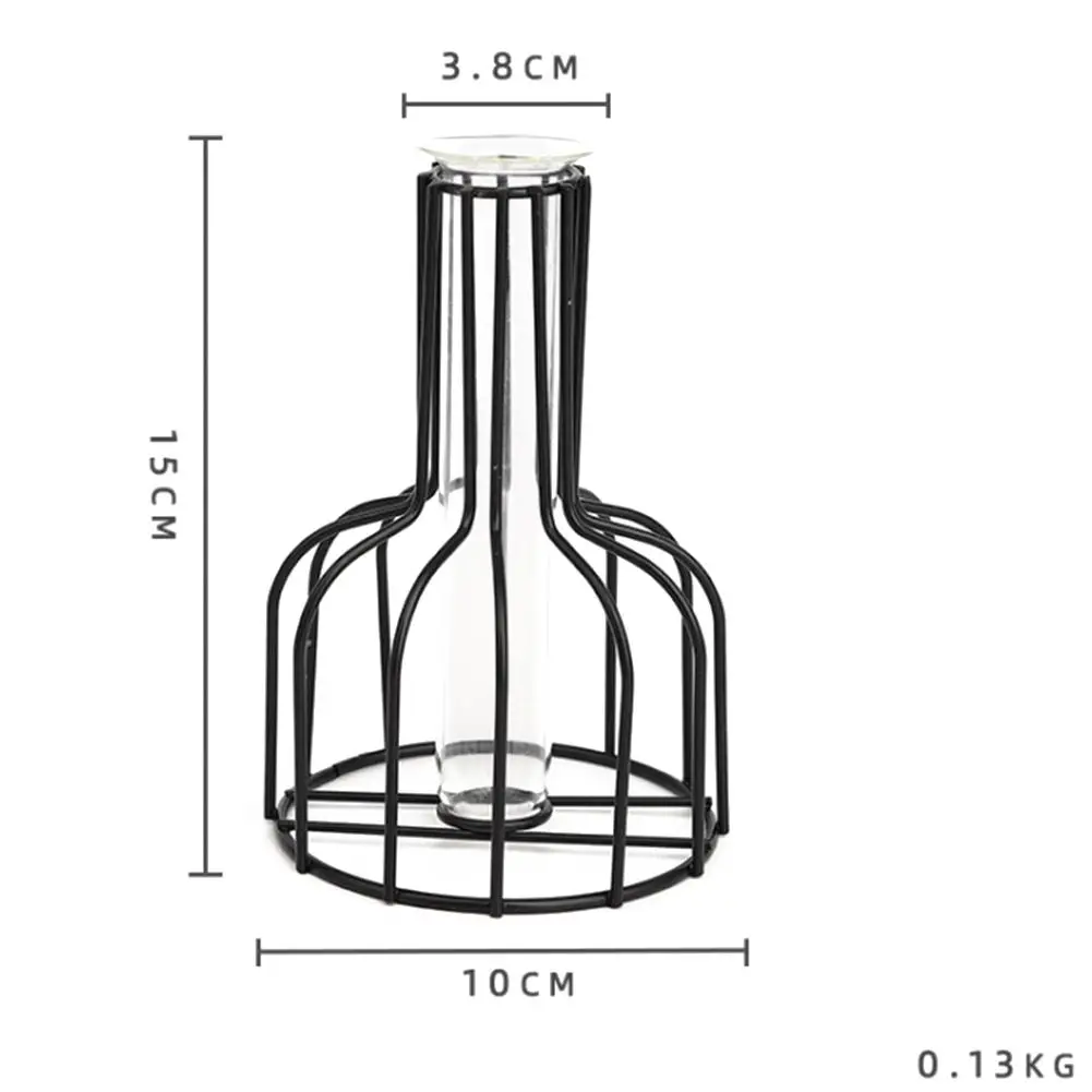Металлическая ваза для цветов стеклянная плантатор гостиной столовой украшение