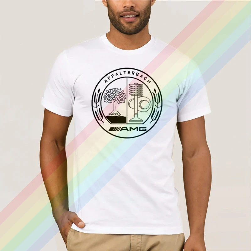 Amg Affalterbach черный лого белая футболка мужская летняя 100% хлопок команда футболки