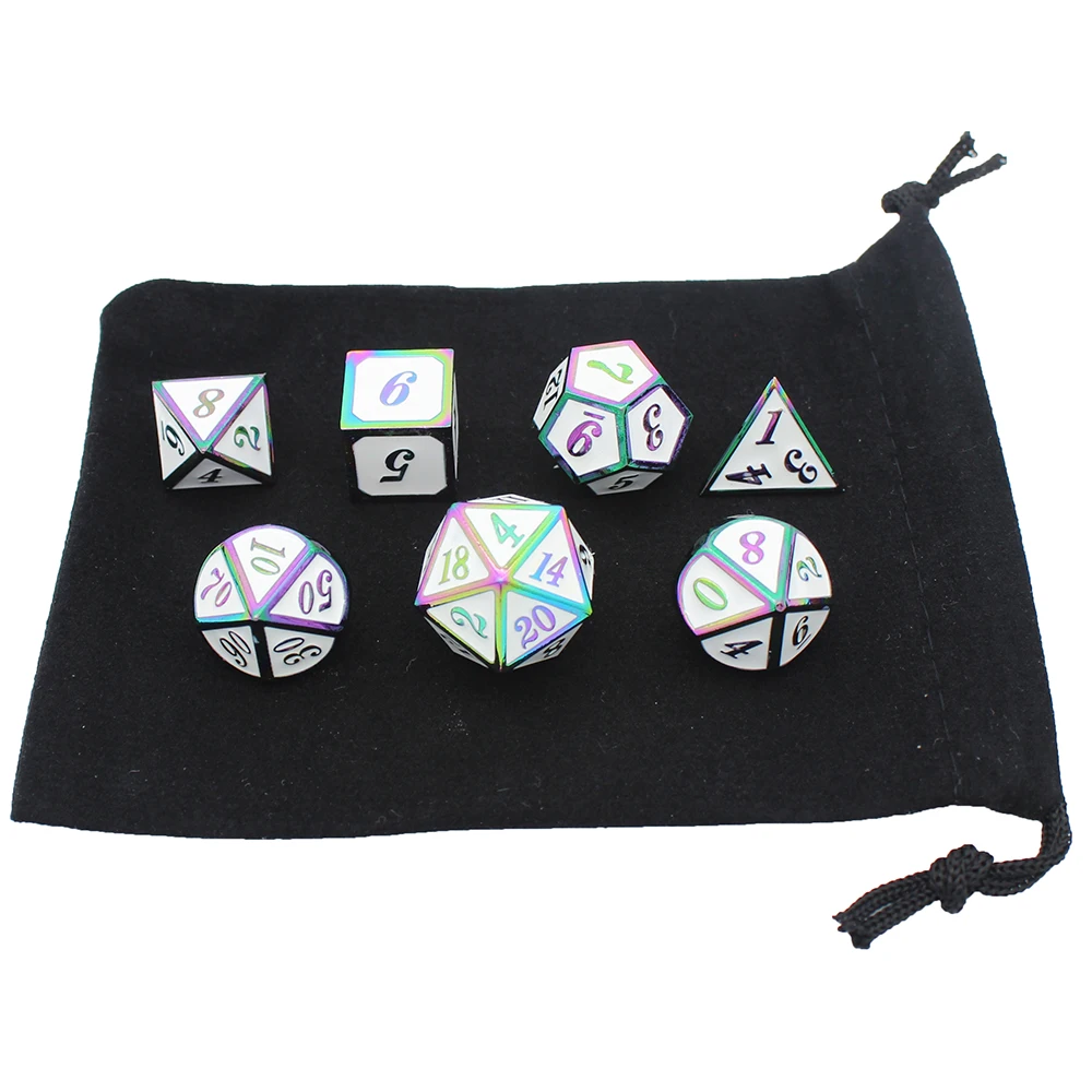 Классический стиль набор Металлических Кубиков dnd rpg многогранных кубиков 7 шт d20