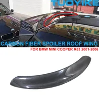 1PCS Car Real Dry Carbon Fiber Rear Spoiler Modified Upgrade Body Kit " S" Style Roof Wing For BMW Mini Cooper R53 2001-2006