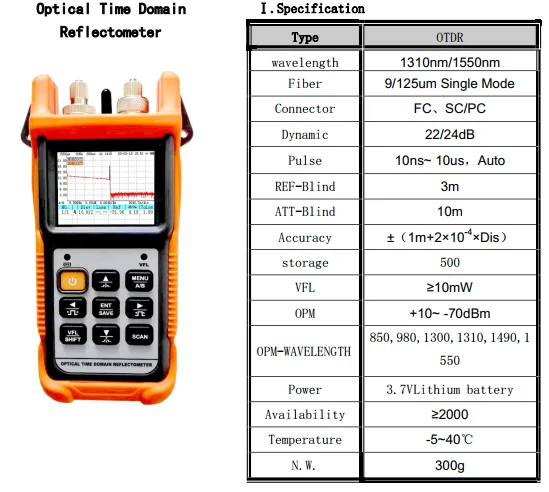 Оптический Волоконно-оптический прибор Ranger MINI OTDR UPC CY-190S CY190S Визуальный