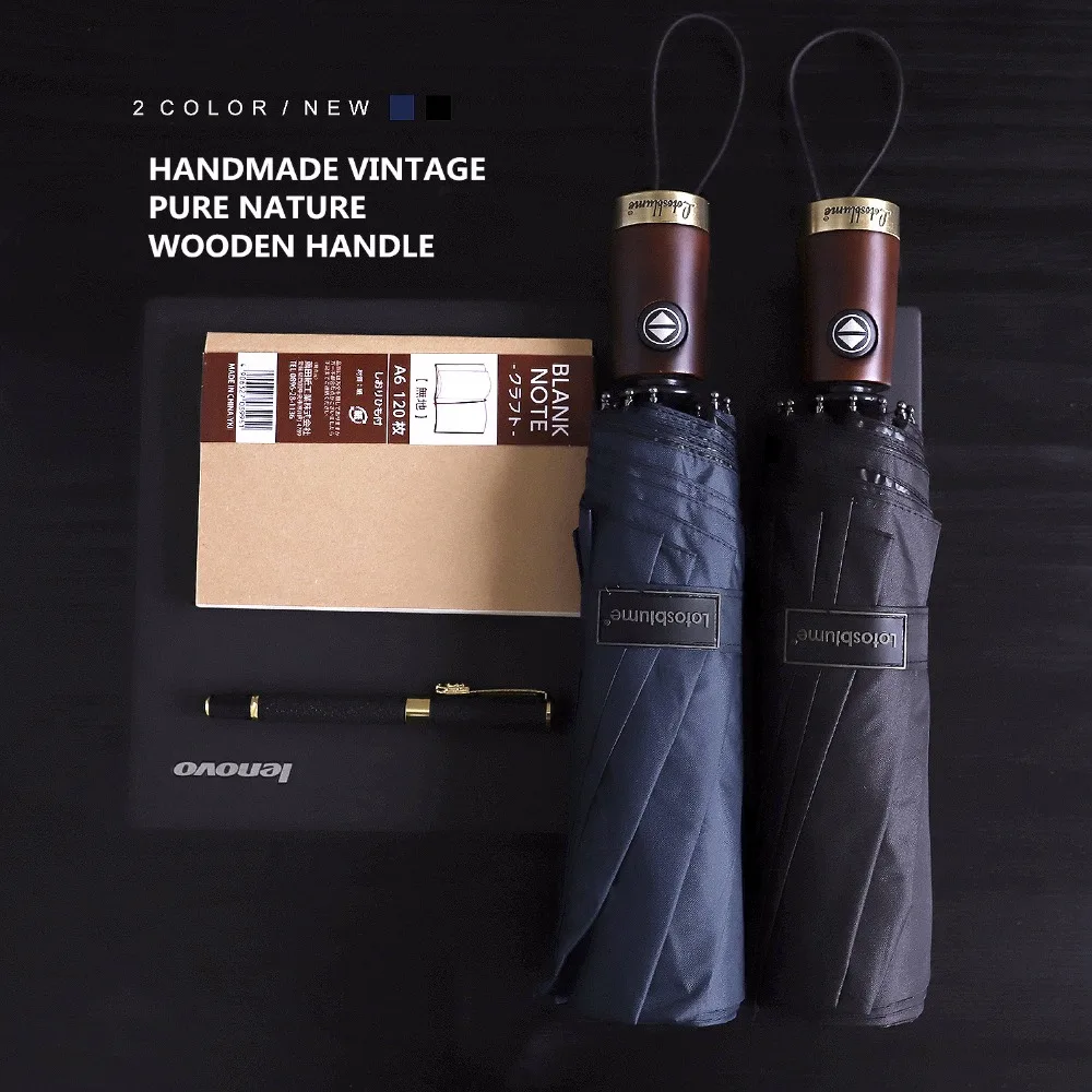 Автоматический складной зонт женские черные большие складные прочные зонтики