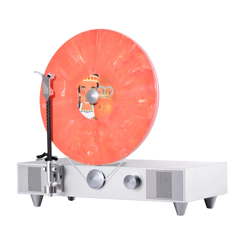 Creation Limited Edition Vertical Vinyl Record Player Full Metal Body Phonograph Retro Living Room European-Style Record Player