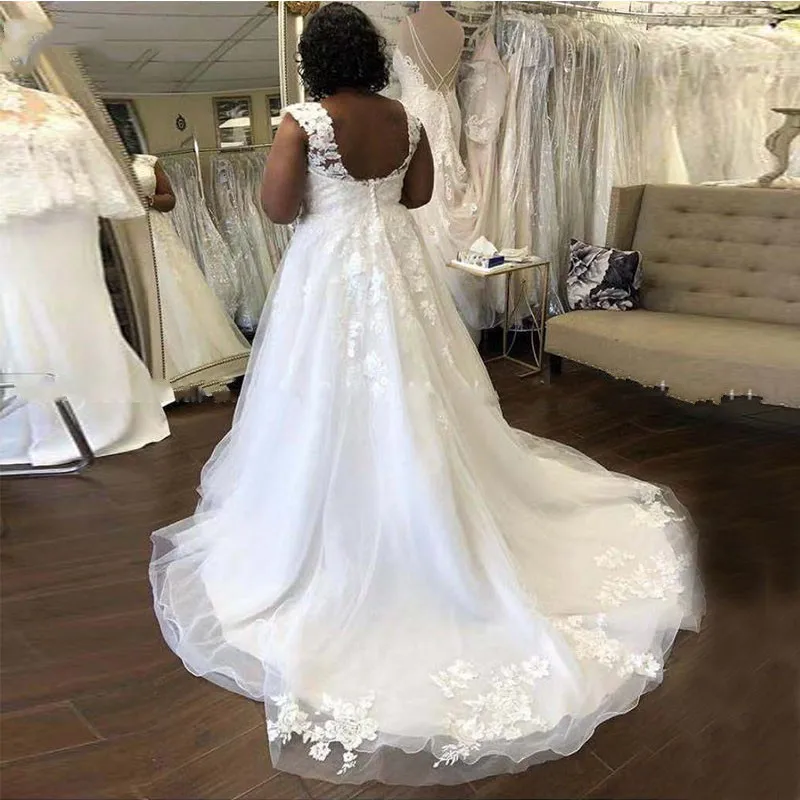 Promotion! Backless Lace Appliques Bridal Gowns Vestido De Novia A-line African Wedding 2021 | Свадьбы и торжества