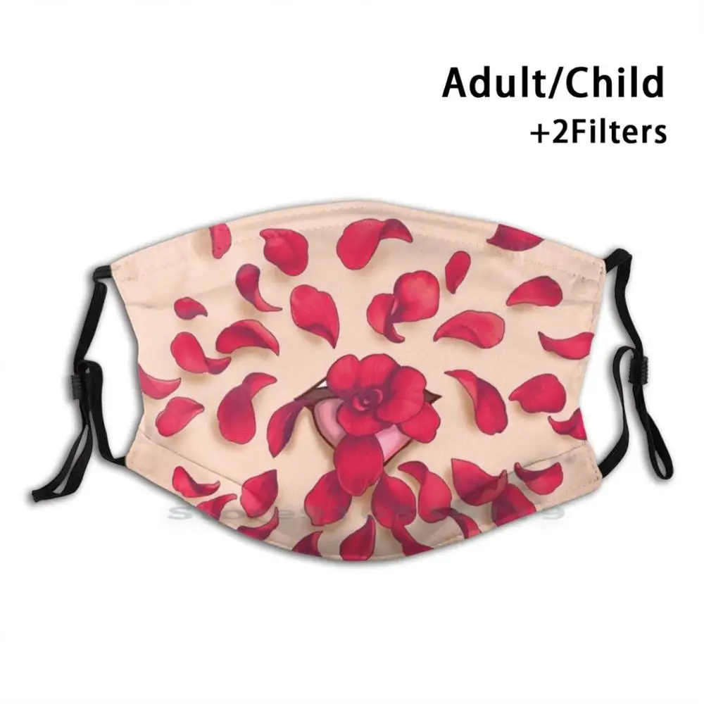 

Anime Hanahaki Mouth Red Rose Petals 2 Reusable Mouth Face Mask With Filters Kids Red Rose Roses Sakura Red Sakura Flower