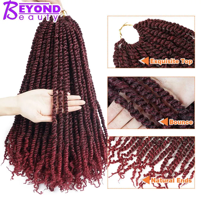 

12inch Ombre Bomb Twist Pre Looped Braid Crochet Braiding Synthetic Crochet Hair Extension Pre-twisted Passion Twist Hair