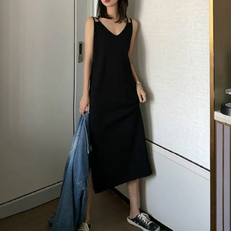 

Black V-Neck Backless Sexy Long Dress Party Off Shoulder Strapless Summer Maxi Dress Bodycon Dress Women 2022