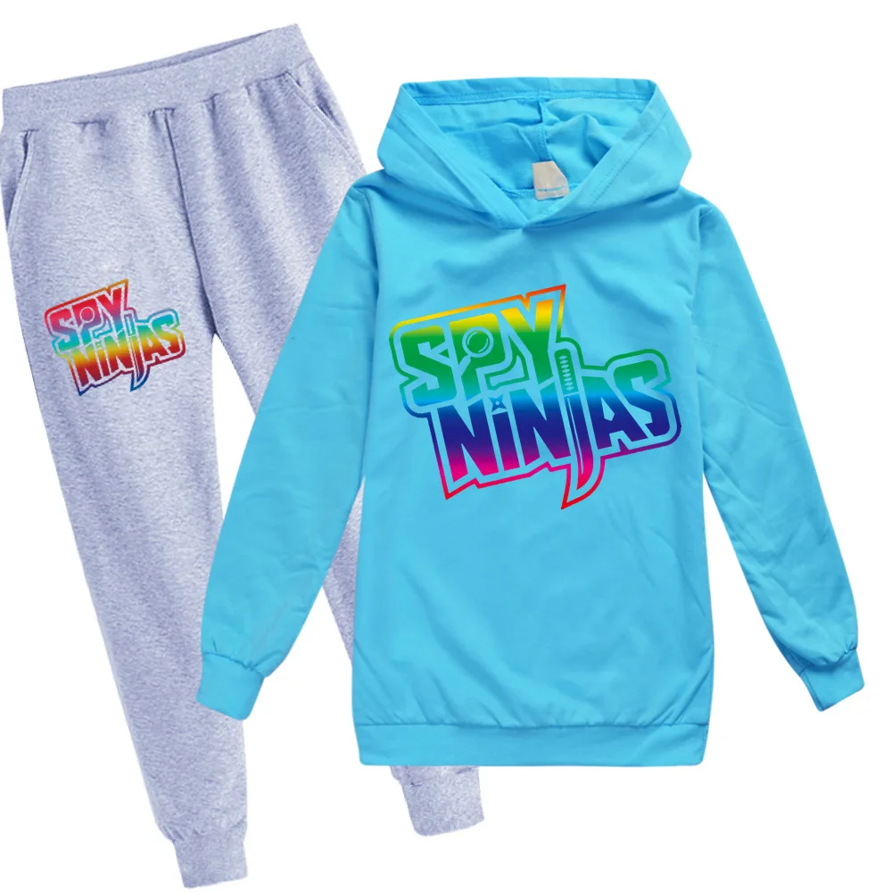SPY NINJA Kids Streetwear + Pants Children Pullover Sweatshirt Hoodie Pant Tracksuits Sportswear Hooded Sweatsuit Tracksuit